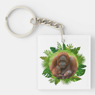 orang-oetan familieband sleutelhanger
