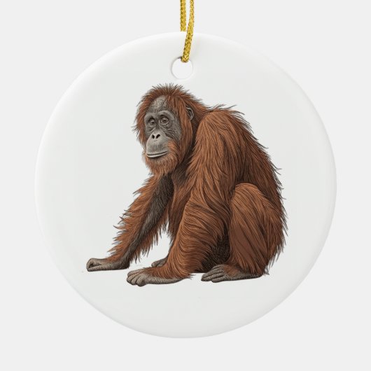Orang-oetan Keramisch Ornament (Voorkant)