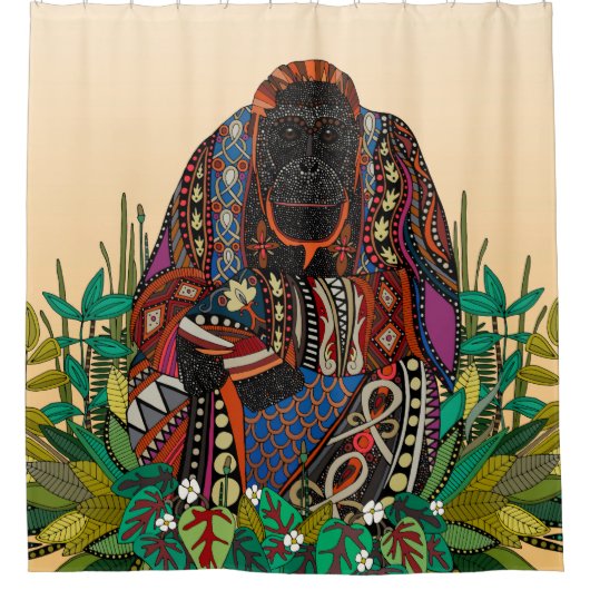 orang-oetan koning cornsilk douchegordijn (Voorkant)