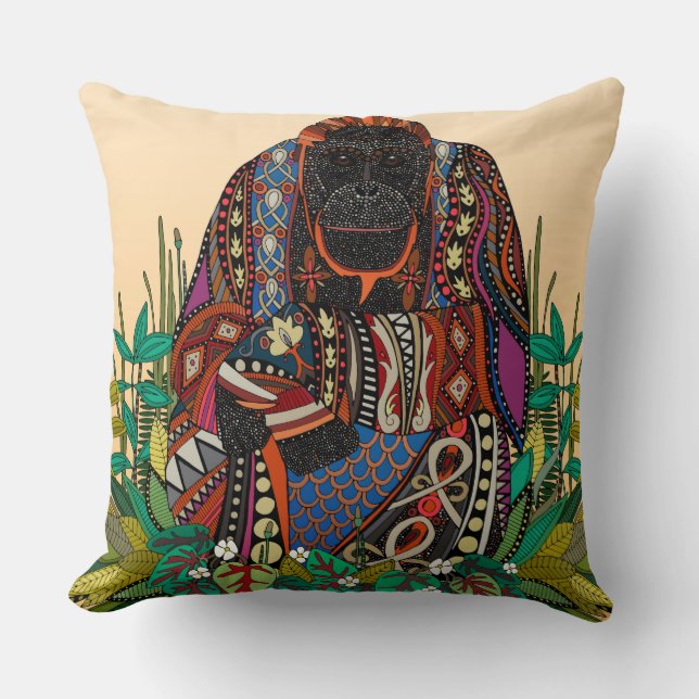 orang-oetan koning cornsilk kussen (Voorkant)