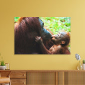 Orang-oetan moeder en baby canvas afdruk (Insitu (Woonkamer))