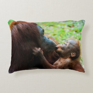 Orang-oetan moeder en baby decoratief kussen