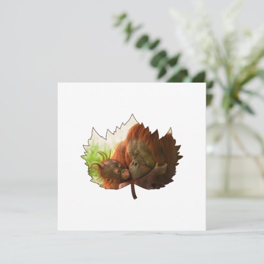 Orang-oetan moeder en Baby Kaart (Staand voorkant)