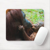 Orang-oetan moeder en baby muismat (Met muis)