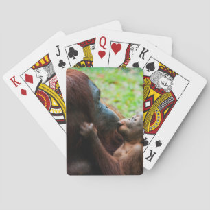 Orang-oetan moeder en baby pokerkaarten