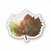 Orang-oetan moeder en Baby Sticker (Voorkant)