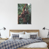 Orang-oetan moeder met Baby 3 Canvas Afdruk (Insitu (Slaapkamer))