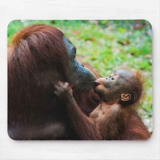 Orang-oetan moeder met baby muismat (Voorkant)
