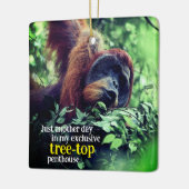 Orang-oetan ontspannen in de boom keramisch ornament (Links)