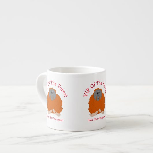Orang-oetan ontwerp gepersonaliseerd espresso kop (Links)