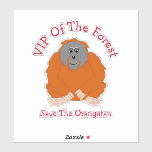 Orang-oetan ontwerp gepersonaliseerd sticker (Vel)