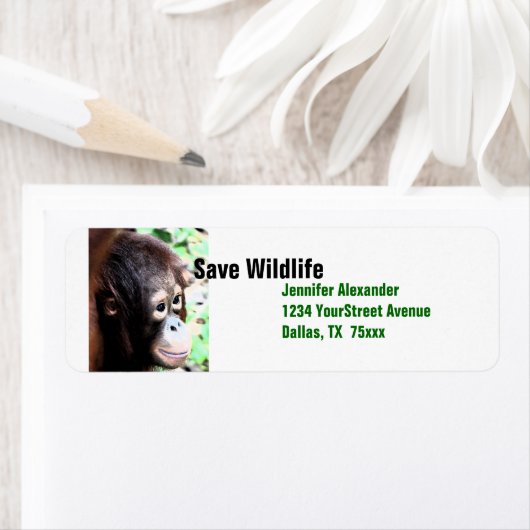 Orang-oetan Red wilde dieren Etiket (Insitu)