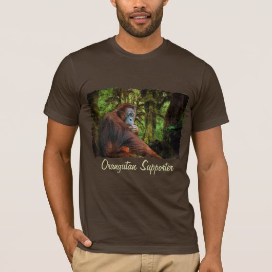 Orang-oetan Supporter Red Ape Wildlife Art T-shirt (Voorkant)