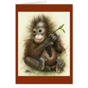Orang-oetanbaby met bladeren