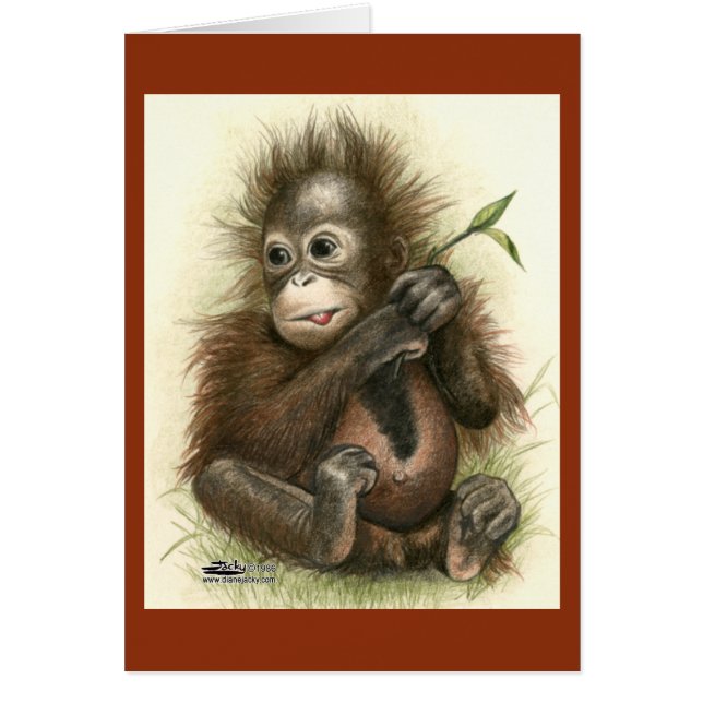 Orang-oetanbaby met bladeren (Voorkant)
