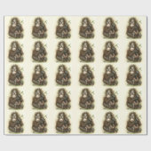 Orang-oetanbaby met bladeren cadeaupapier (Vlak)