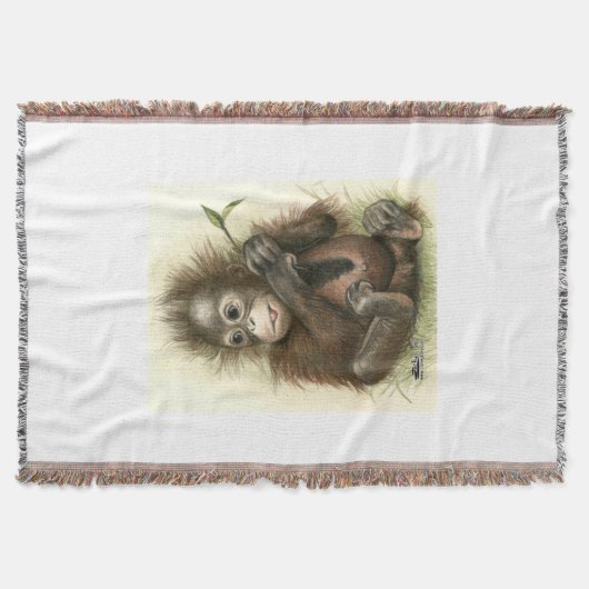 Orang-oetanbaby met bladeren deken (Voorkant)