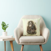 Orang-oetanbaby met bladeren kussen (Stoel)
