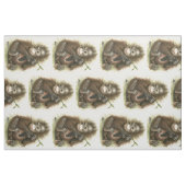 Orang-oetanbaby met bladeren stof (Fat Quarter)