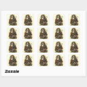 Orang-oetanbaby met bladeren vierkante sticker (Vel)