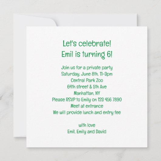 Orang-oetangs vieren, aap afbeelding verjaardag kaart (Achterkant)