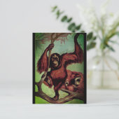 orang-oetans op een boom briefkaart (Staand voorkant)