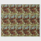 orang-oetans op een boom cadeaupapier (Vlak)