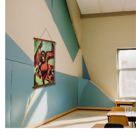  orang-oetans op een boom - hangend wandkleed