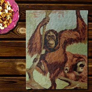 orang-oetans op een boom legpuzzel