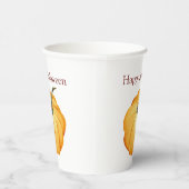 Orang pumpkin waterverf Happy Halloween. Papieren Bekers (Rechts)