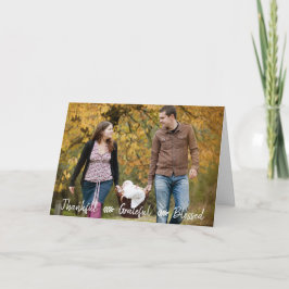 Orang Thankful Grateful Blessed Photo Thanksgiving Kaart