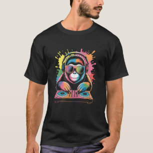 Orang Utan Aap DJ Draaitafels EDM Synthesizer Ra T-shirt