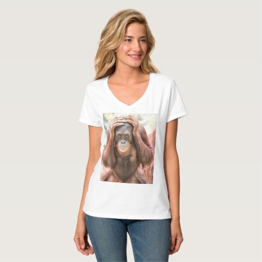 ORANGATAN DAMES T-SHIRT (Voorkant volledig)