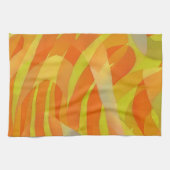 Orange Abstract Art Lines and Curves Towel Theedoek (Horizontaal)