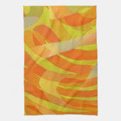 Orange Abstract Art Lines and Curves Towel Theedoek (Verticaal)