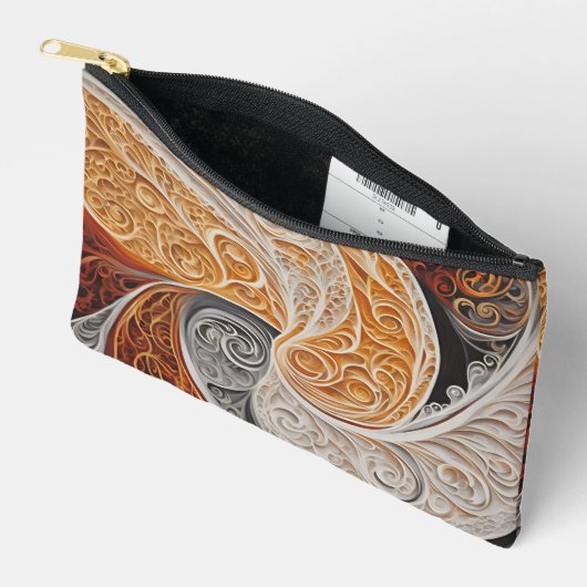 Orange and beige wavy patterns AI art  Etui (Open)