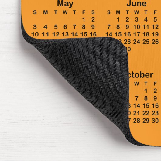 Orange and Black 2026 Calendar Muismat (Hoek)