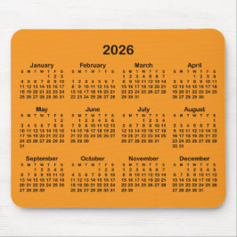 Orange and Black 2026 Calendar Muismat