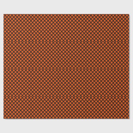 Orange and Black Argyle Pattern Cadeaupapier (Vlak)