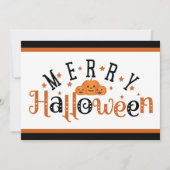 Orange And Black Festive Merry Halloween Custom Feestdagenkaart (Voorkant)