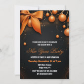 Orange and Black new year Holiday Party 2026 Kaart (Voorkant)