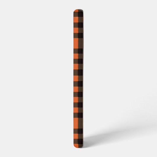 Orange and Black Plaid Checkered Pattern Samsung Galaxy Hoesje (Linkerkant)