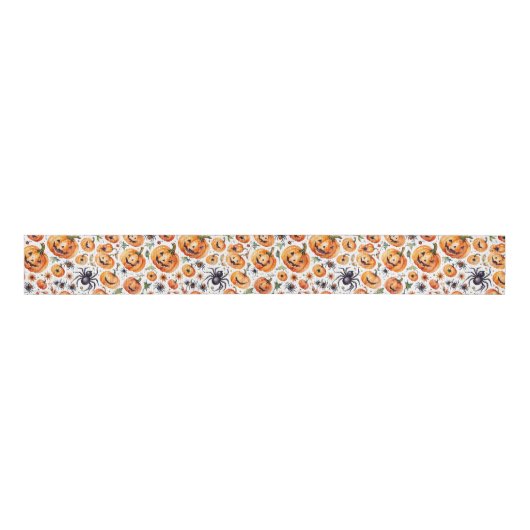 Orange and Black Traditional Halloween Grosgrain Lint (Voorkant)