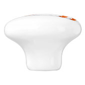 Orange and Blue Floral Cat Door Pull Keramische Knop (Zijkant)