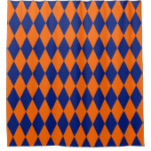 Orange and Blue Harlequin Checkered Design  Douchegordijn (Voorkant)