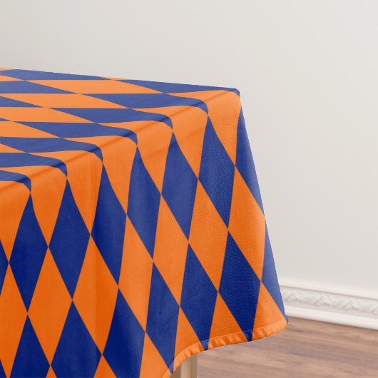 Orange and Blue Harlequin Checkered Design Tafelkleed