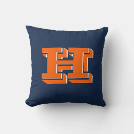 Orange and Blue School Pride Color Style Monogram Kussen