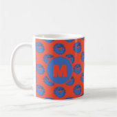 Orange and Blue XOXO Kissing Lips Personalized Koffiemok (Links)