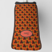 Orange And Brown Abstract Art Pattern Personalized Golfheadcover (Draai 90)