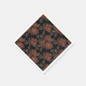 Orange and brown flowers on a black background. servet (Hoek)